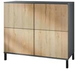 Vladon Kommode Rova V3 (Moderner K&uuml;chenschrank, mit 4 Push-to-Open T&uuml;ren),