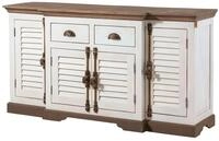 Massivmoebel24 Sideboard TOULOUSE Mango Massivholz wei&szlig; (Massivholz montiert...