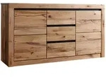 Massivmoebel24 Sideboard MONTREUX (Massivholz), Wildeiche / Zerreiche 155x43x80...