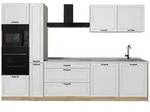 Vicco K&uuml;chenzeile R-Line, Wei&szlig; Landhaus/Goldkraft Eiche, 310 cm Arbeitsplatte
