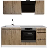 Vicco K&uuml;chenzeile R-Line, Artisan-Eiche/Wei&szlig;, 180 cm ohne Arbeitsplatte