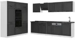 Vicco K&uuml;chenzeile R-Line, Anthrazit Landhaus/Wei&szlig;, 180 cm Arbeitsplatte...