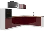 Vicco Winkelk&uuml;che R-Line, Rot Hochglanz/Wei&szlig;, 287 x cm Arbeitsplatte Goldkraft