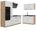 Vicco Winkelk&uuml;che R-Line, Wei&szlig; Landhaus/Goldkraft Eiche, 230 x 120 cm...