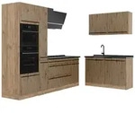 Vicco Winkelk&uuml;che R-Line, Artisan-Eiche/Goldkraft Eiche, 230 x 120 cm ohne