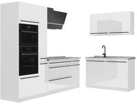Vicco Winkelk&uuml;che R-Line, Wei&szlig; Hochglanz/Wei&szlig;, 230 x 120 cm Arbeitsplatte...