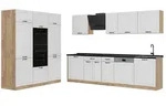 Vicco K&uuml;chenzeile R-Line, Wei&szlig; Landhaus/Goldkraft Eiche, 180 cm Arbeitsplatte