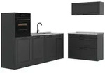 Vicco K&uuml;chenzeile R-Line, Anthrazit Landhaus/Anthrazit, 220 cm Arbeitsplatte...