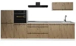 Vicco K&uuml;chenzeile R-Line, Artisan-Eiche/Wei&szlig;, 340 cm Arbeitsplatte Marmor...