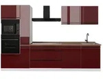 Vicco K&uuml;chenzeile R-Line, Rot Hochglanz/Wei&szlig;, 310 cm Arbeitsplatte Goldkraft...
