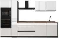 Vicco K&uuml;chenzeile R-Line, Wei&szlig; Hochglanz/Anthrazit, 310 cm Arbeitsplatte...