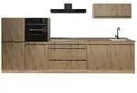 Vicco K&uuml;chenzeile R-Line, Artisan-Eiche/Goldkraft Eiche, 340 cm Arbeitsplatte