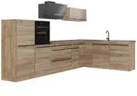 Vicco Winkelk&uuml;che R-Line, Sonoma/Goldkraft Eiche, 347 x cm Arbeitsplatte...