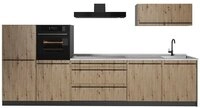 Vicco K&uuml;chenzeile R-Line, Artisan-Eiche/Anthrazit, 340 cm Arbeitsplatte Marmor