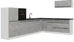 Vicco Winkelk&uuml;che R-Line, Beton/Wei&szlig;, 327 x cm Arbeitsplatte Anthrazit grau