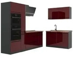 Vicco Winkelk&uuml;che R-Line, Rot Hochglanz/Anthrazit, 230 x 120 cm Arbeitsplatte