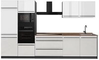 Vicco K&uuml;chenzeile R-Line, Wei&szlig; Hochglanz/Anthrazit, 340 cm Arbeitsplatte...