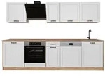 Vicco K&uuml;chenzeile R-Line, Wei&szlig; Landhaus/Goldkraft Eiche, 280 cm Arbeitsplatte