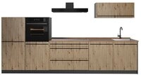 Vicco K&uuml;chenzeile R-Line, Artisan-Eiche/Anthrazit, 340 cm Arbeitsplatte...