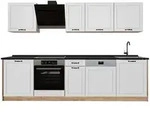 Vicco K&uuml;chenzeile R-Line, Wei&szlig; Landhaus/Goldkraft Eiche, 280 cm ohne...