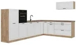 Vicco Winkelk&uuml;che R-Line, Wei&szlig; Landhaus/Goldkraft Eiche, 327 x cm...