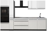 Vicco K&uuml;chenzeile R-Line, Wei&szlig; Hochglanz/Anthrazit, 310 cm Arbeitsplatte...