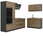 Vicco Winkelk&uuml;che R-Line, Artisan-Eiche/Anthrazit, 230 x 120 cm Arbeitsplatte