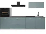 Vicco K&uuml;chenzeile R-Line, Blau-Grau/Wei&szlig;, 280 cm Arbeitsplatte Anthrazit...