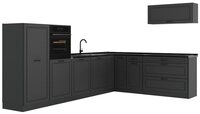Vicco Winkelk&uuml;che R-Line, Anthrazit Landhaus/Anthrazit, 327 x cm Arbeitsplatte