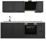 Vicco K&uuml;chenzeile R-Line, Anthrazit Landhaus/Anthrazit, 220 cm ohne...