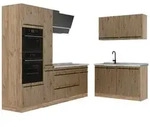 Vicco Winkelk&uuml;che R-Line, Artisan-Eiche/Goldkraft Eiche, 230 x 120 cm...