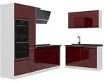 Vicco Winkelk&uuml;che R-Line, Rot Hochglanz/Wei&szlig;, 230 x 120 cm Arbeitsplatte...