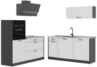 Vicco K&uuml;chenzeile R-Line, Wei&szlig; Landhaus/Anthrazit, 160 cm ohne Arbeitsplatte...
