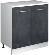 Vicco Kommode Rion, Schwarz Beton, 80 x 81.6 cm ohne Schr&auml;ge mit 2 T&uuml;ren