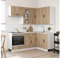 vidaXL H&auml;ngeschrank vidaXL K&uuml;cheneinheit LUCCA 8 stk. Sonoma-Eiche...