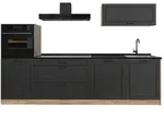 Vicco K&uuml;chenzeile R-Line, Anthrazit Landhaus/Goldkraft Eiche, 280 cm ohne