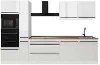 Vicco K&uuml;chenzeile R-Line, Wei&szlig; Hochglanz/Wei&szlig;, 310 cm Arbeitsplatte Goldkraft