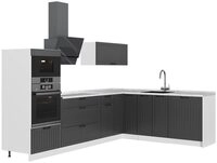 Vicco Winkelk&uuml;che Fame-Line, Dunkelgrau/Wei&szlig;, 287 x 207 cm ohne Arbeitsplatte