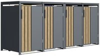HOME DELUXE M&uuml;lltonnenbox mit Front in Holzoptik - KANTO (f&uuml;r 4x 240L),