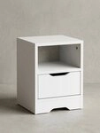 KADIMA DESIGN Nachttisch Nachtkonsole WL5.700 31x43x31cm Wei&szlig; Matt 1 Schublade...