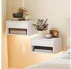 HOMCOM Nachttisch Nachtschrank mit RGB-LED-Beleuchtung, Schublade und offenem...