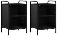 vidaXL Nachttisch 40 x 30 x 60 cm Nachttisch 2 stk Schwarz Eichen-Optik...