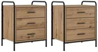 vidaXL Nachttisch 48 x 365 x 60 cm Nachttisch 2 stk Artisan-Eiche 48x36,5x60 cm