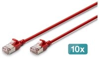 Digitus Digitus CAT 6A F-FTP Slim Patchkabel, 2 m, Rot, 10 St&uuml;ck LAN-Kabel