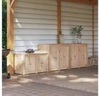 vidaXL Gartenlounge-Set vidaXL Au&szlig;enk&uuml;chenschrank MEPPEL 3 stk. Nat&uuml;rlicher