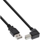 Inline InLine&reg; USB 2.0 Kabel, A an B, unten abgewinkelt, schwarz, 0,3m...