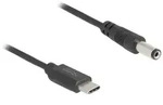 Delock Delock USB-Ladekabel USB-C&reg; Stecker, DC Stecker 5,5 mm 1.00 m Schwar