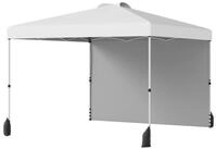 COSTWAY Faltpavillon, 3*3m Pop-up-Gartenzelt mit 1 Seitenwand, UPF50+