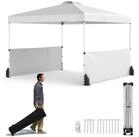 COSTWAY Faltpavillon, mit 2 halben Seitenw&auml;nden & Rollentasche, 3m x 3m