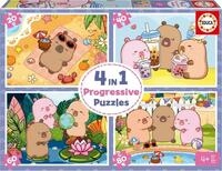 Educa Puzzle Educa Puzzle CapyFun 4 in 1, Puzzleteile